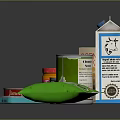 Daily Living Essential Food Items Including Corn Flakes Milk Carton Canned Goods And Potato Chips
