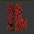 Picturesque Rural Scenery With Half Timbered House Red Tiled Roof Red Door And Blue Windows