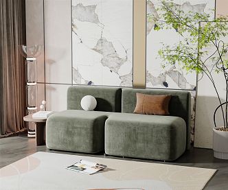 Modern double sofa 3d model