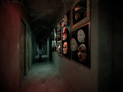Modern Script Killing Haunted House Horror Corridor 3d model