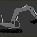 Modern Tracked Excavator Construction Vehicle With Front Bucket And Operator Cab