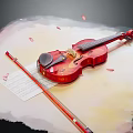 Modern Violin Music Score String Instruments Western Musical Instruments Playing Instruments Music Equipment 3d model