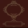 Ornate Golden Carved Designs on Red Background With Circular Rectangular Frames And Intricate Scroll Patterns 3d model