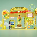 Vita Lemon Tea Yellow Exhibition Booth With Product Display And Brand Design Elements