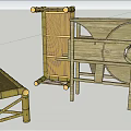 Wooden Agricultural Equipment with Wheel Frame and Planks for Farm Cultivation Use