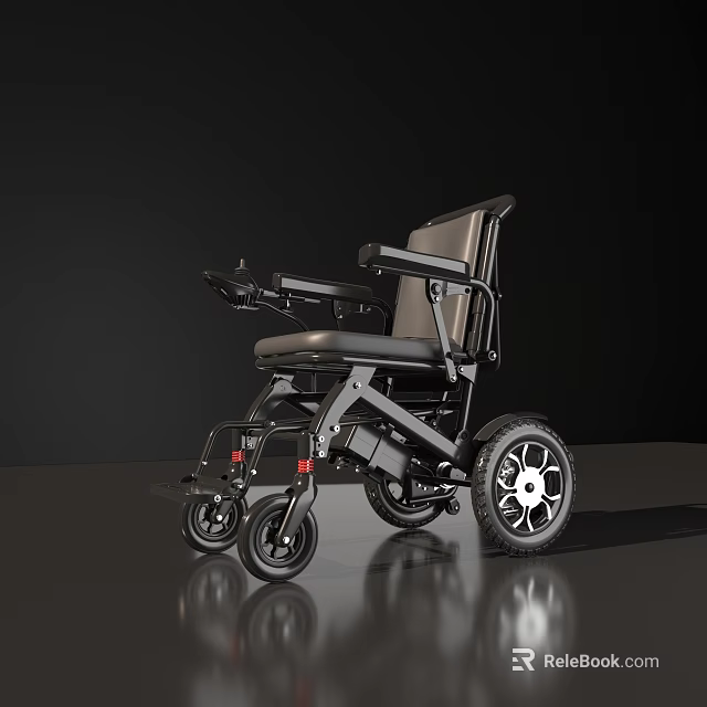 Modern Foldable Wheelchair With Black Frame Comfortable Seat And Wheels 3d model 