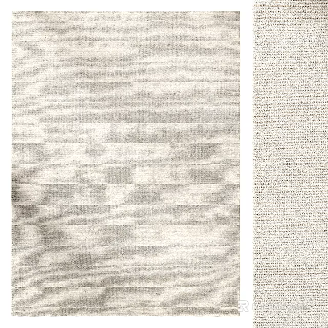 Light Beige Square Rug With Smooth Surface And Woven Texture Details 3d model