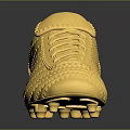 Luxurious Golden Soccer Cleat Featuring Intricate Laces Studded Design And Reflective Metallic Surface
