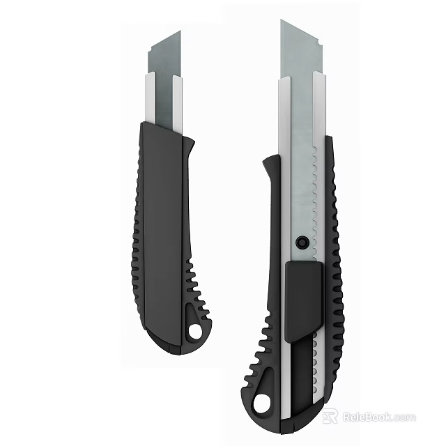 Practical Double Pack Weapons With Black Handle Metal Blade Anti Slip Grip Design 3d model 