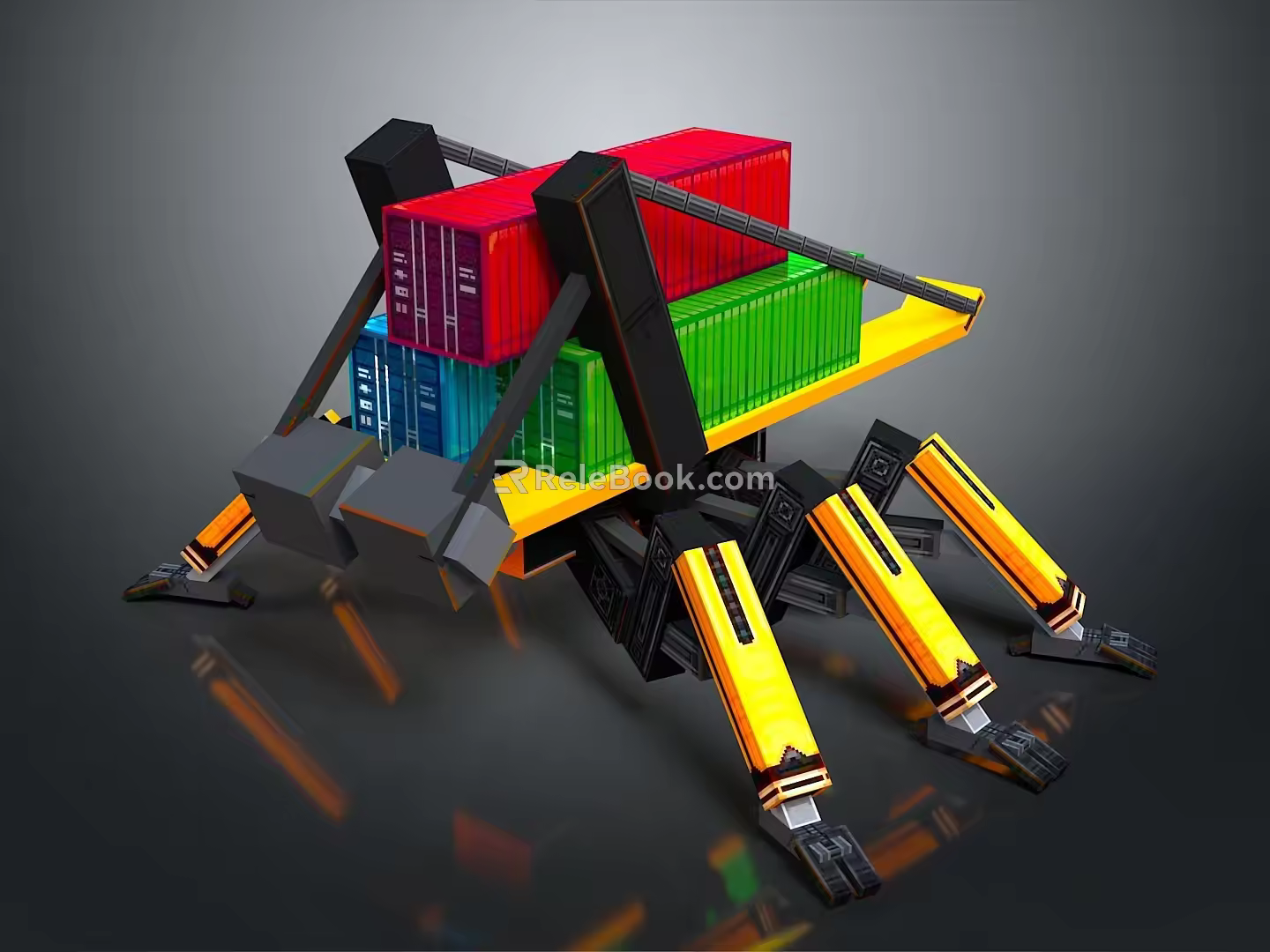 Cargo handling robot transport robot delivery robot assistant small robot 3d model