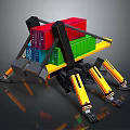 Cargo handling robot transport robot delivery robot assistant small robot 3d model