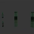 Black Vertical Decorative Pillar Equipment With White Panes Various Heights And Reflections On White Background