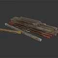 Natural Wooden Sticks Stacked With Smooth Surface Brown Color For Decorative Crafts