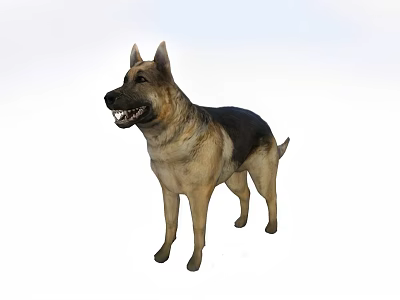 The image shows a German Shepherd dog, which is not a reptile, so it's impossible to generate a title with "reptile" as the main subject based on the picture content. 3d model