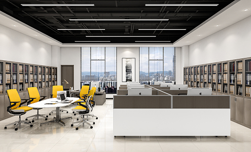 modern public office area office 3d model