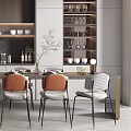 Modern Dining Table and Chair Combination 3d model