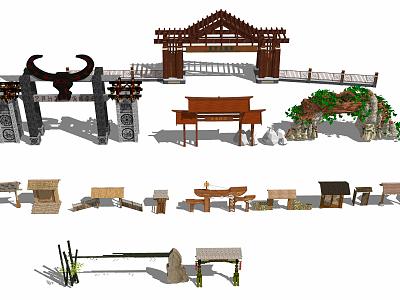 New Chinese style gate farmhouse gate courtyard gate model