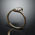 Elegant Gold Jewelry Ring With Sparkling Diamonds And Delicate Design