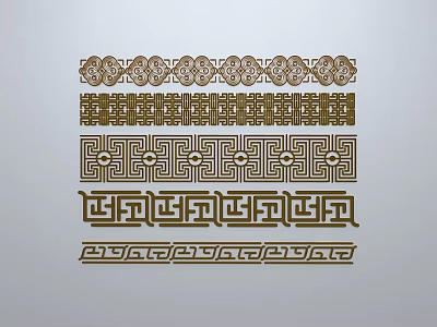 Window grilles line silhouette pane window sill border engraved window edge strip construction 3d model