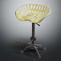 Ergonomic Yellow Office Chair With Perforated Seat And Metal Base Design
