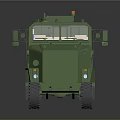 Green Heavy Duty Military Truck With Multiple Wheels And Cargo Transport Features