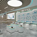 China Mobile Digital Store Featuring 5G Plus Services Modern Counters Green Plant And Seating Stools 3d model