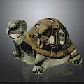 Cute Parent and Baby Turtle Sculpture with Hollow Shell Design