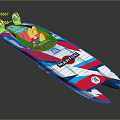Colorful Yacht With Martini Branding And Modern Design