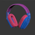 Stylish Modern Pink Blue Headphones With Padded Earmuffs And Reflective Design