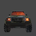 Black Off Road SUV With Large Tires And Rugged Exterior Design
