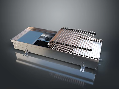 Stainless Steel Metal Grill Cooking Tool With Grate Design For Household Kitchen 3d model