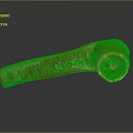 Ceramic Handcrafted Orange Textured Pipe with Green Interior and Carved Design