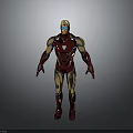 Iron Man Character In Red And Gold Armor With Chest Reactor And Blue Glowing Details