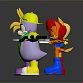 Colorful Cartoon Toy Figures With Various Poses And Weapons Standing Together