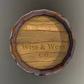 Vintage Wooden Barrel With Metal Hoops And Rustic Surface Texture Design