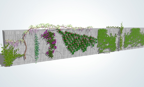 Modern Vines Climbing Wall Plants 3d model