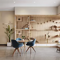 Modern Pet Retail Store in Mall With Shelves Products Blue Counter And Orange Dog Sculpture