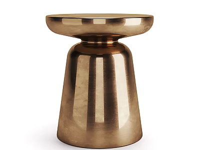 Elegant Modern Shiny Brass Coffee Table With Minimalist Conical Base Design 3d model