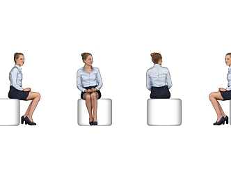 Fashion Women Business Office Characters Temperament Beauty Sitting Posture Women 3d model