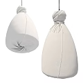 White Fabric Chandeliers With Knotted Top And Tassel Details Modern Minimalist Design