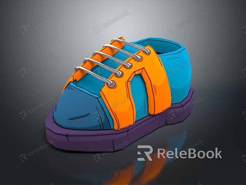 Children's shoes cartoon shoes realistic model