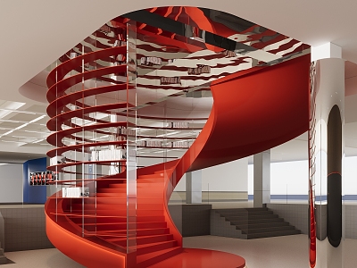 modern spiral staircase 3d model