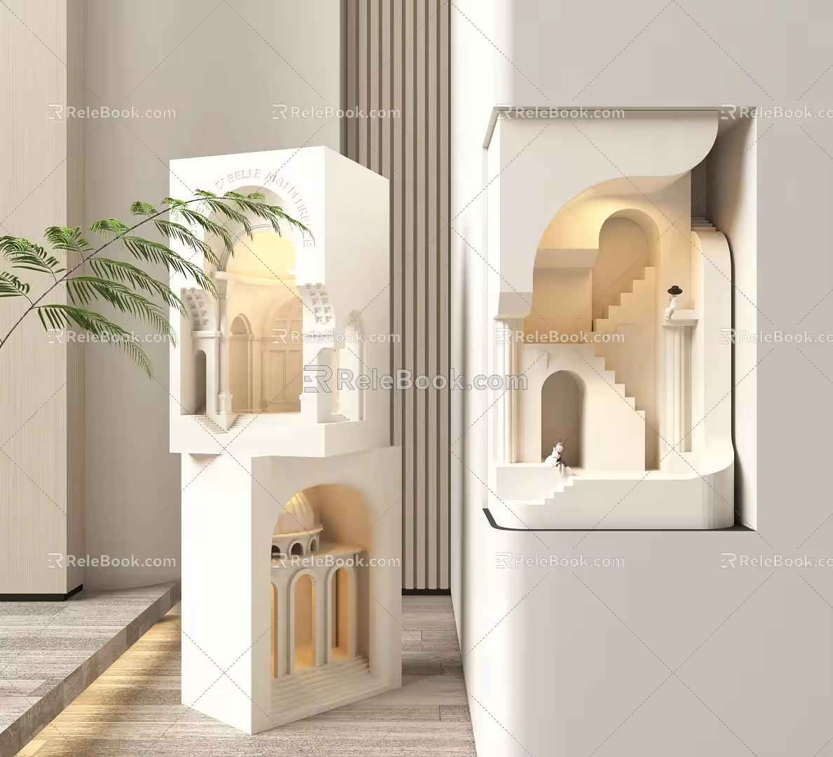 Embedded gypsum corner lamp 3d model
