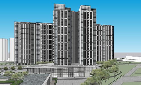 Modern Residential Building High-rise Residential Building Public Residential Building 3d model