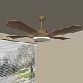 Modern Ceiling Fan Chandelier With Wooden Blades And Brass Base Interior Design