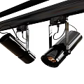 Modern Black Metal Track Mounted Downlights And Spotlights With Warm Light
