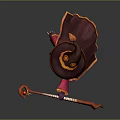 Fantasy Witch Character In Red Cloak With Pointed Hat Magic Staff And Orange Boots