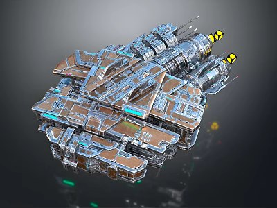 Futuristic Sci Fi Space Station With Complex Metallic Structure And Glowing Elements 3d model