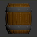 Wooden Barrel Household Item With Metal Hoops And Round Storage Design