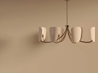 Modern Chandelier With White Shades And Metal Frame For Interior Design 3d model